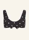 Stroje kąpielowe - Seafolly Góra Od Bikini Bralette Daisychain schwarz - miniaturka - grafika 1