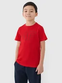 Koszulki dla chłopców - 4F T-shirt z nadrukiem chłopięcy - czerwony 122 (6-7 lat) - miniaturka - grafika 1