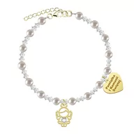 Biżuteria dla dzieci - I KOMUNIA ŚWIĘTA Bransoletka z Aniołkiem srebro pozłacane - miniaturka - grafika 1