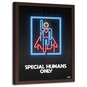 Plakaty - Plakat w ramie brązowej FEEBY Neony Superman, 50x70 cm - miniaturka - grafika 1