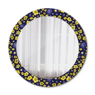 Okrągłe Lustro Ścienne Małe kwiatki 70cm - Lustra - miniaturka - grafika 1