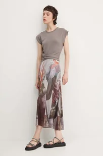 Desigual sukienka LOLA kolor beżowy midi rozkloszowana 24WWVK76 - Sukienki - miniaturka - grafika 1