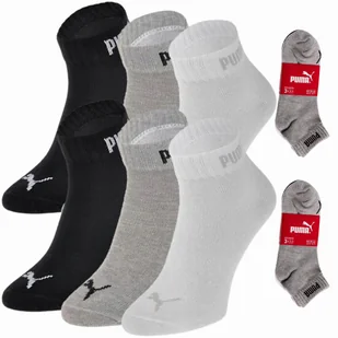 Puma Stopki Quarter 35-38 Białe,czarne,mix 6 Par - Skarpetki męskie - miniaturka - grafika 1