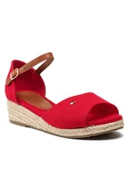 Buty dla dziewczynek - Tommy Hilfiger Espadryle Rope Wedge Sandal T3A7-32185-0048 S Czerwony - miniaturka - grafika 1