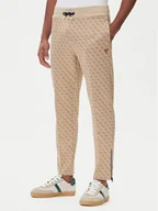 Spodnie sportowe męskie - Guess Spodnie dresowe Z2BB05 K7122 Beżowy Regular Fit - miniaturka - grafika 1