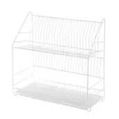 Suszarki do naczyń - Altom SUSZARKA DO NACZYŃ 2-POZIOMOWA 50CM BIAŁA WYSOKA UNIWERSALNA Z TACKĄ 5906551040876 - miniaturka - grafika 1