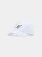 Czapki dla dzieci - 4F Czapka z daszkiem strapback dziecięca - biała Uniwersalny - miniaturka - grafika 1
