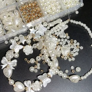 TEMU 800 Sztuk Białych Akrylowych Perłowych Koralików Do Samodzielnego Robienia Biżuterii - Eleganckie Artykuły Do Rękodzieła Do Robienia Łańcuchów - Inne - miniaturka - grafika 1