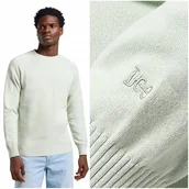 Swetry damskie - Lee CLEAN RAGLAN SWEATER Soft Sage dopasowany pastelowy bawełniany sweter M - LEE - miniaturka - grafika 1