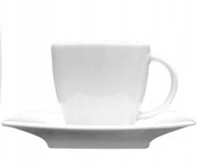 FILIŻANKA + SPODEK DO ESPRESSO LUBIANA VICTORIA BIAŁA 90 ML - Serwisy do kawy i herbaty - miniaturka - grafika 1