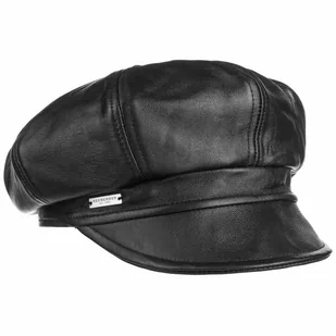 Czapka Newsboy Skóra by Seeberger, czarny, S (54-55 cm) - Czapki dla dzieci - miniaturka - grafika 1