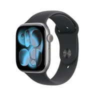 Smartwatch - Apple Watch 11 GPS 46mm z aluminium gwiezdna szarość pasek sportowy M/L Czarny - miniaturka - grafika 1