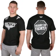 Koszulki męskie - Beltor Koszulka Męska Octagon T-shirt Sportowy Rozmiar L Bawełna Czarny - miniaturka - grafika 1