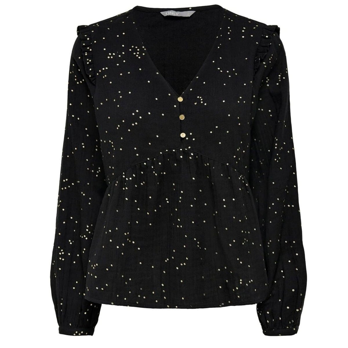 Bluzka damska Only Luca Fr bawełniana elegancka czarna-XS