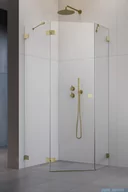 Kabiny prysznicowe - Radaway Essenza Pro Brushed Gold Ptj kabina pięciokątna 90x100 lewa szczotkowane złoto 10100000-99-01L/10100700-01-01 - miniaturka - grafika 1