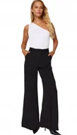 Spodnie damskie - TRENDYOL CZARNE SPODNIE DZWONY Z WYSOKIM STANEM CASUAL 34 5BA - miniaturka - grafika 1