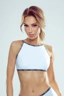 Koszulki i topy damskie - Top damski sportowy z ozdobną gumką Sarsa Eldar biały  S - miniaturka - grafika 1