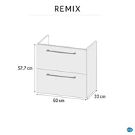 Szafki łazienkowe - Szafka pod umywalkę Remix 60 x 35 Sensea - miniaturka - grafika 1