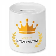 Skarbonki - SKARBONKA DLA ZEGARMISTRZA ZŁOTY ZEGARMISTRZ z Nadrukiem ze Zdjęciem z Nadr - miniaturka - grafika 1