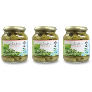 Bio Kontynenty Fasolka zielona w zalewie (słoik) Zestaw 3 x 340 g Bio - żywność - Warzywa w marynacie - miniaturka - grafika 1