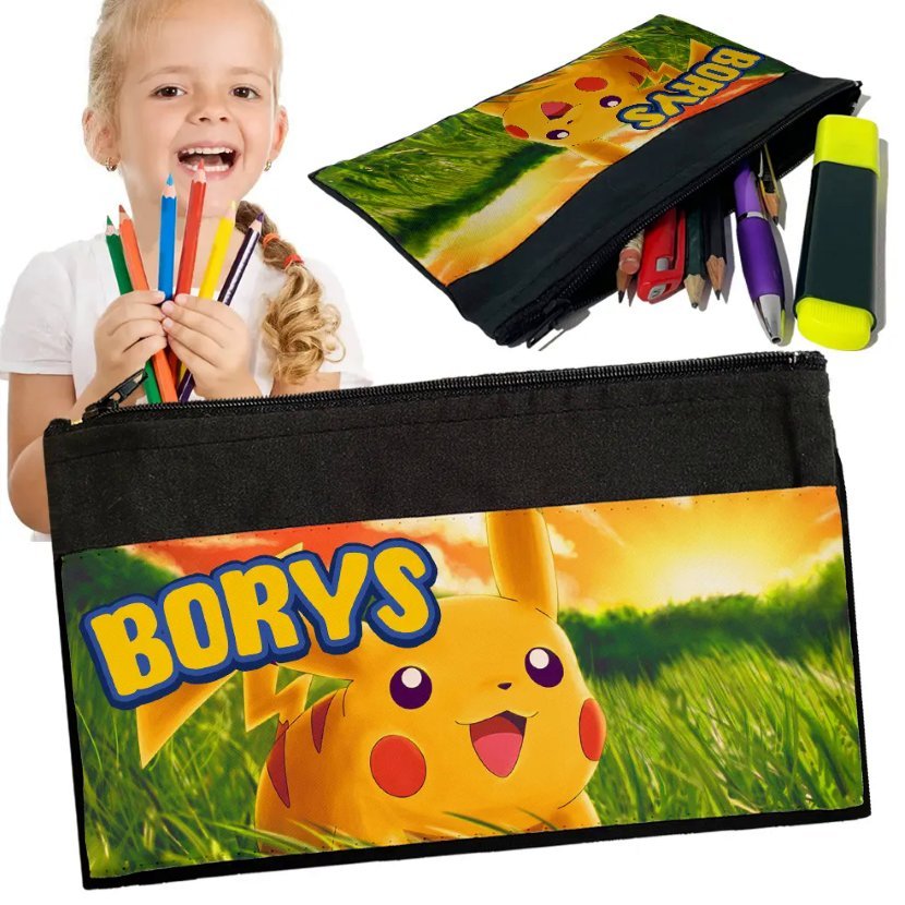 Personalizowany Piórnik POKEMON GO PIKACHU Saszetka Nadruk imienia Prezent