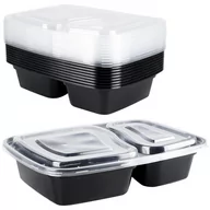 Lunch boxy - Pojemnik Na Żywność Dzielony Lunchbox Z 2 Przegródkami Zestaw 10 Szt. 1,2 L - miniaturka - grafika 1
