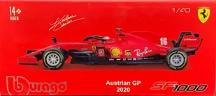 BBurago, Ferrari SF1000 Austrian Leclerc KASK BBurago 1:43 - Samochody i pojazdy dla dzieci - miniaturka - grafika 1
