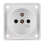Gniazdka elektryczne - Hager Polo Integro Flow Gniazdo z/u z przesłonami styków biały mat 0961952502 0961952502 - miniaturka - grafika 1