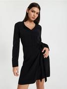Sukienki - Sinsay - Sukienka mini z wiązaniem - czarny - miniaturka - grafika 1