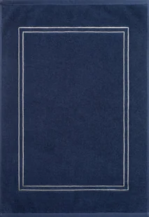 Dywanik łazienkowy Olivia 50x70 cm granatowy złoty haft bawełna - Dywaniki łazienkowe - miniaturka - grafika 1
