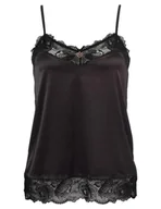 Koszulki i topy damskie - Emporio Armani Damski tank top Eternal Lace T-Shirt, czarny, L - miniaturka - grafika 1
