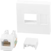 Gniazdka elektryczne - LEDart LANBERG LANBERG LANBERG WS-4545-RJ45K-W - miniaturka - grafika 1