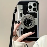 Inne - TEMU Etui na Telefon z Aparatem 3D dla iPhone 14 Pro Max, Kompatybilne z Apple 13 i Miękkie z Sznurkiem Plus 11/12/X/XS/XR/XSMAX - miniaturka - grafika 1