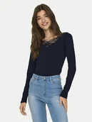 Bluzki damskie - ONLY Bluzka Kira 15302894 Granatowy Slim Fit - miniaturka - grafika 1