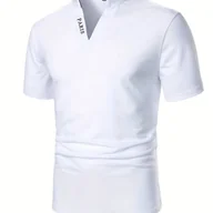 Inne - Męska koszulka golfowa z kołnierzykiem, dopasowana, biznesowa, casualowa, z krótkim rękawem, do tenisa - miniaturka - grafika 1