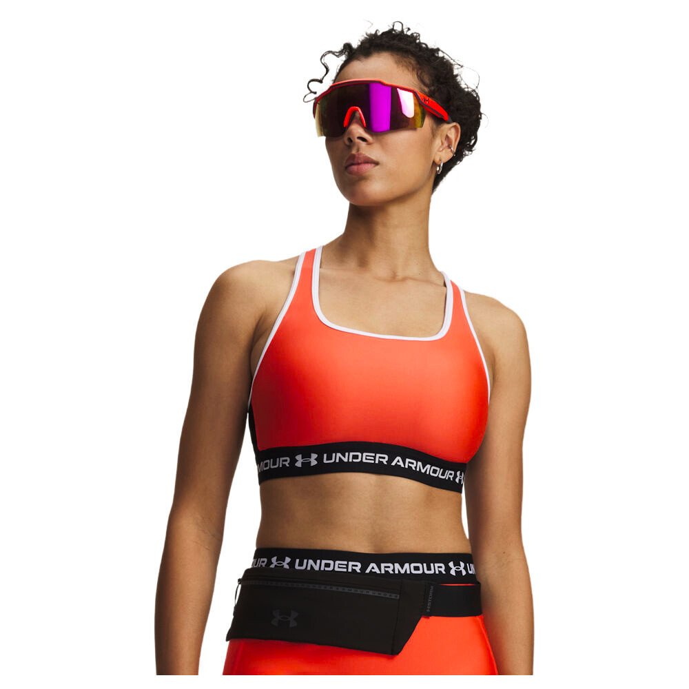Biustonosz damski Under Armour Crossback Mid Bra Venom Red/Black/White S