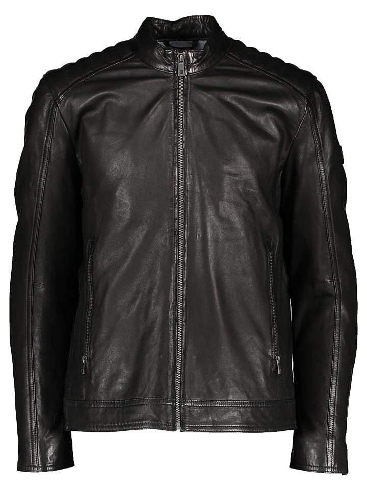 Bugatti Skórzana kurtka w kolorze czarnym