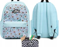 Plecaki - VANS ZESTAW 2W1 PLECAK + PIÓRNIK VANS FLORAL KWIATY KLASYK REALM DESKA - miniaturka - grafika 1