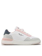 Buty dla dziewczynek - Pepe Jeans Sneakersy Baxter Basic G PGS30579 Biały - miniaturka - grafika 1