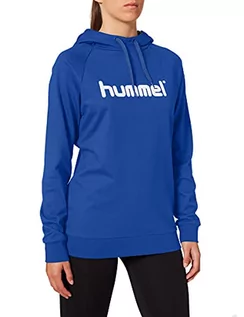 Bluzy damskie - Hummel Hummel Hmlgo Cotton bluza damska z kapturem z logo niebieski True Blau X-L 203517-7045 - grafika 1