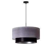 Lampy sufitowe - Duolla - Żyrandol na lince NANTES 1xE27/15W/230V śr. 45 cm srebrny/czarny - miniaturka - grafika 1