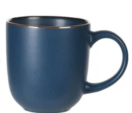 Kubki - Kubek kamionkowy z uchwytem granatowy 330 ml - miniaturka - grafika 1