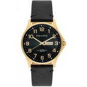 Zegarki męskie - Złoty męski zegarek na pasku PACIFIC SMA-1073D-06 - miniaturka - grafika 1