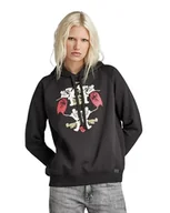 Bluzy damskie - G-STAR RAW Damska bluza z kapturem Look Book Graphic, Czarny (Dk Black D24670-a971-6484), S - miniaturka - grafika 1