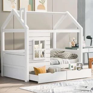 Łóżko dziecięce kabinowe 80x160 z miejscem do przechowywania, barierkami zabezpieczającymi i okienkami - Łóżka dla dzieci i młodzieży Łóżko dziecięce kabinowe 80x160 z miejscem do przechowywania, barierkami zabezpieczającymi i okienkami - Łóżka dla dzieci i młodzieży - miniaturka - grafika 1