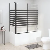 Parawany nawannowe - Parawan wannowy w paski, 120x68x130 cm, szkło hartowane - miniaturka - grafika 1
