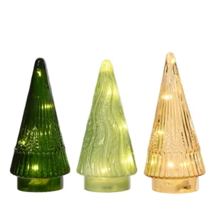 Choinka szklana LED na baterie mix 3 kolorów - Ozdoby bożonarodzeniowe - miniaturka - grafika 1