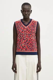 adidas Originals kamizelka z dodatkiem wełny Wb Knit Vest damski kolor granatowy lekki KD0335 - Swetry damskie adidas Originals kamizelka z dodatkiem wełny Wb Knit Vest damski kolor granatowy lekki KD0335 - Swetry damskie - miniaturka - grafika 1