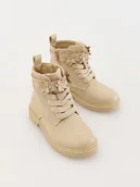 Buciki dla niemowląt - Reserved - Botki z kwiatowym zdobieniem - jasnoszary - miniaturka - grafika 1