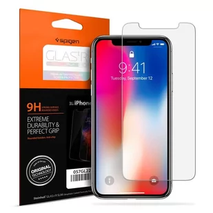 Spigen GlasTR Slim szkło hartowane na Apple iPhone XR BEZBARWNY SZKŁO 064GL24527 - Szkła hartowane na telefon - miniaturka - grafika 2